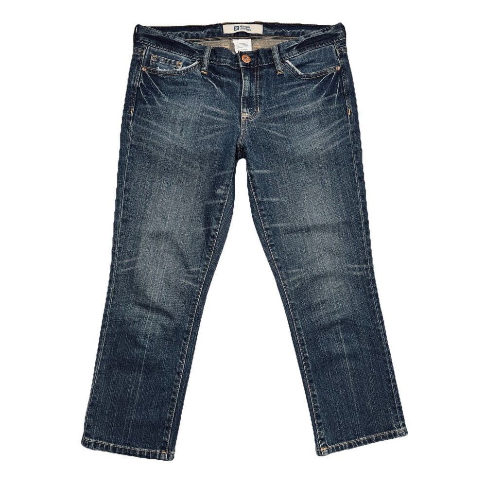 Y2K Gap Original Low Rise Crop Capri Jeans 4 (31x23) Blue Distressed Denim Women